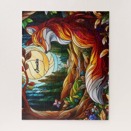 Roter Fox und Sonne und Wald Puzzle (Vertikal)