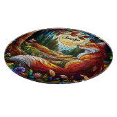 Roter Fox und Sonne und Wald Schneidebrett (Ecke)