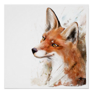 Roter Fox-Wand-Kunst Poster