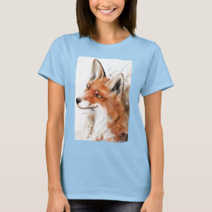 Roter Fox-Wand-Kunst-Waldtier T-Shirt