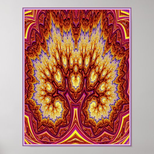 Roter Fraktaler Baum Poster (Vorne)