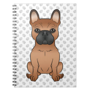 Roter Französischer Bulldogge / Frenchie Cartoon-H Notizblock