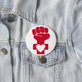 Roter Frauen-Power mit Herz-Symbol Button (Beispiel)
