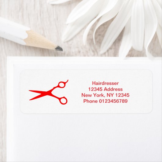 Roter Friseursalon Schneideschere Logo benutzerdef (Insitu)