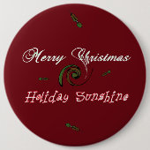 Roter froher Weihnachtsurlaub Sunshine Wishings Button (Vorderseite)