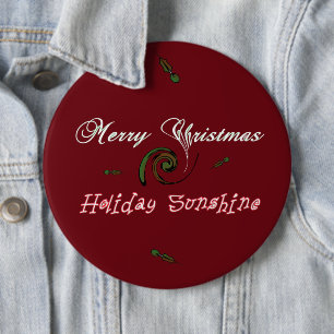 Roter froher Weihnachtsurlaub Sunshine Wishings Button