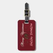 Roter froher Weihnachtsurlaub Sunshine Wishings Gepäckanhänger (Vorderseite vertikal)