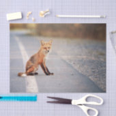 Roter Fuchs auf der Straßenseite Seidenpapier (Handwerk)