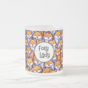 Roter Fuchs Cartoon lustige Foxy Lady Spaß doodle  Mattglastasse