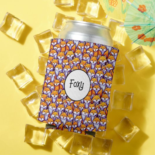 Roter Fuchs-Cartoon-Wald witziger Foxy-Pub-Spaß Dosenkühler (In Situ Sommer)