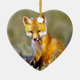 roter Fuchs des niedlichen kleinen Babys Keramikornament