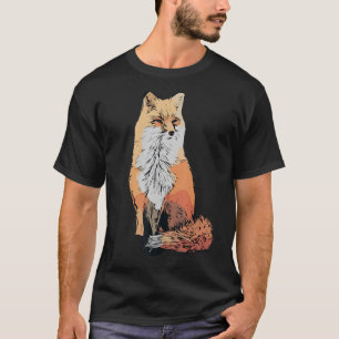Roter Fuchs-Design Waldtierfresser mit fett T-Shirt