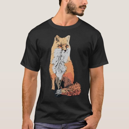 Roter Fuchs-Design Waldtierfresser mit fett T-Shirt (Vorderseite)