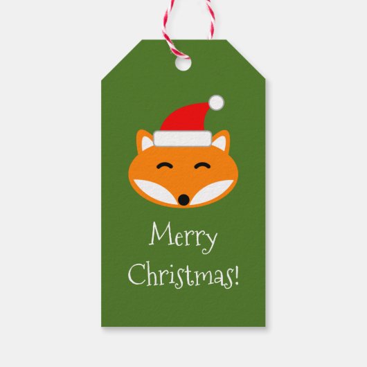 Roter Fuchs Frohe Weihnachten zu und von leerem Fe Geschenkanhänger (Rückseite)