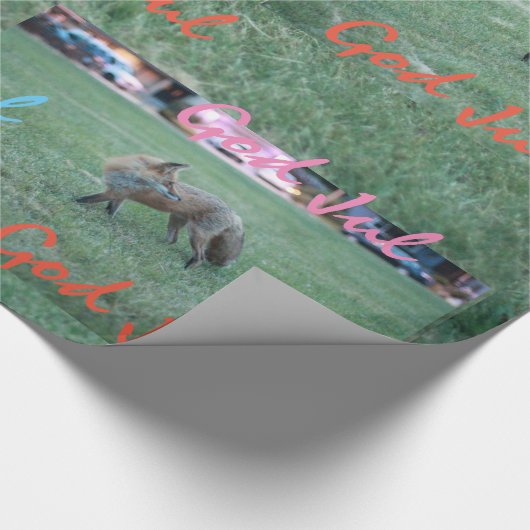 Roter Fuchs Gott Jul Weihnachten Schwedisches Misc Geschenkpapier (Ecke)