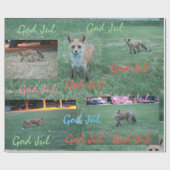 Roter Fuchs Gott Jul Weihnachten Schwedisches Misc Geschenkpapier (Flach)