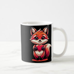 Roter Fuchs hält Herz Valentinstag Cute Valenti Kaffeetasse