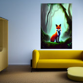 Roter Fuchs im Dschungel | AI Art Poster