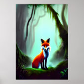 Roter Fuchs im Dschungel | AI Art Poster (Vorne)