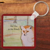 Roter Fuchs im Wald Schlüsselanhänger (Rückseite)