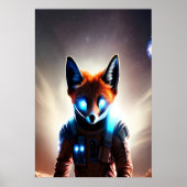 Roter Fuchs im Weltraum | AI Art Poster (Vorne)