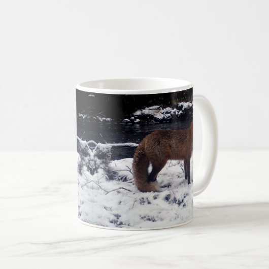Roter Fuchs in der Schnee-Tasse Kaffeetasse (VorderseiteRechts)