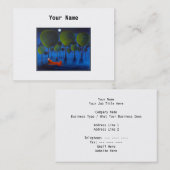 Roter Fuchs mit Bäumen in der Nachtzeit Visitenkarte (Vorne/Hinten)