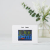 Roter Fuchs mit Bäumen in der Nachtzeit Visitenkarte (Stehend Vorderseite)