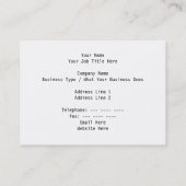 Roter Fuchs mit Bäumen in der Nachtzeit Visitenkarte (Rückseite)