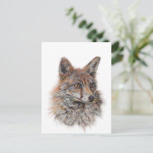 Roter Fuchs Postkarte (Stehend Vorderseite)