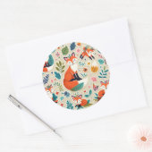 Roter Fuchs Runder Aufkleber (Umschlag)