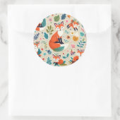 Roter Fuchs Runder Aufkleber (Tasche)