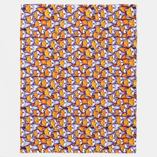 Roter Fuchs sieht Cartoon-Wimpernstruktur Fleecedecke (Vorderseite)