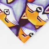 Roter Fuchs sieht Cartoon-Wimpernstruktur Fleecedecke (Ecke)