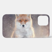 Roter Fuchs, Winterwald, landschaftliche Illustrat Case-Mate iPhone Hülle (Rückseite (Horizontal))
