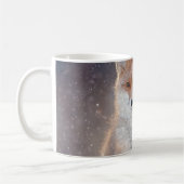 Roter Fuchs, Winterwald, landschaftliche Illustrat Kaffeetasse (Links)