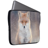 Roter Fuchs, Winterwald, landschaftliche Illustrat Laptopschutzhülle (Vorne Rechts)