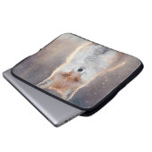 Roter Fuchs, Winterwald, landschaftliche Illustrat Laptopschutzhülle (Vorne Knopf)