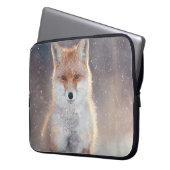 Roter Fuchs, Winterwald, landschaftliche Illustrat Laptopschutzhülle (Vorderseite Links)