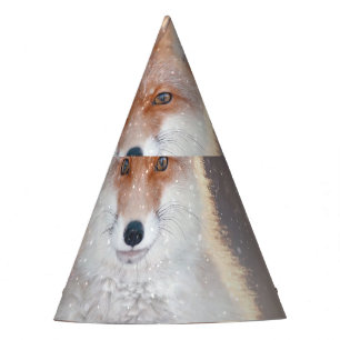 Roter Fuchs, Winterwald, landschaftliche Illustrat Partyhütchen