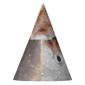 Roter Fuchs, Winterwald, landschaftliche Illustrat Partyhütchen (Links)