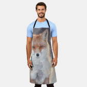 Roter Fuchs, Winterwald, landschaftliche Illustrat Schürze (Getragen)
