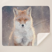 Roter Fuchs, Winterwald, landschaftliche Illustrat Sherpadecke (Vorderseite (Horizontal))