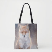 Roter Fuchs, Winterwald, landschaftliche Illustrat Tasche (Vorderseite)