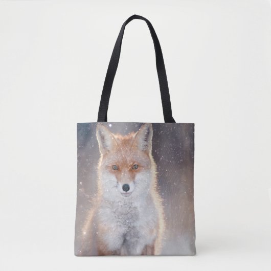 Roter Fuchs, Winterwald, landschaftliche Illustrat Tasche (Vorderseite)