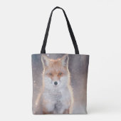 Roter Fuchs, Winterwald, landschaftliche Illustrat Tasche (Rückseite)