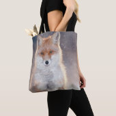 Roter Fuchs, Winterwald, landschaftliche Illustrat Tasche (Von Nahem)