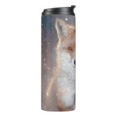 Roter Fuchs, Winterwald, landschaftliche Illustrat Thermosbecher (Nach links gedreht)