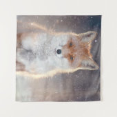 Roter Fuchs, Winterwald, landschaftliche Illustrat Wandteppich (Vorderseite (Horizontal))