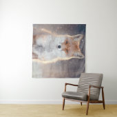 Roter Fuchs, Winterwald, landschaftliche Illustrat Wandteppich (Beispiel (Horizontal))